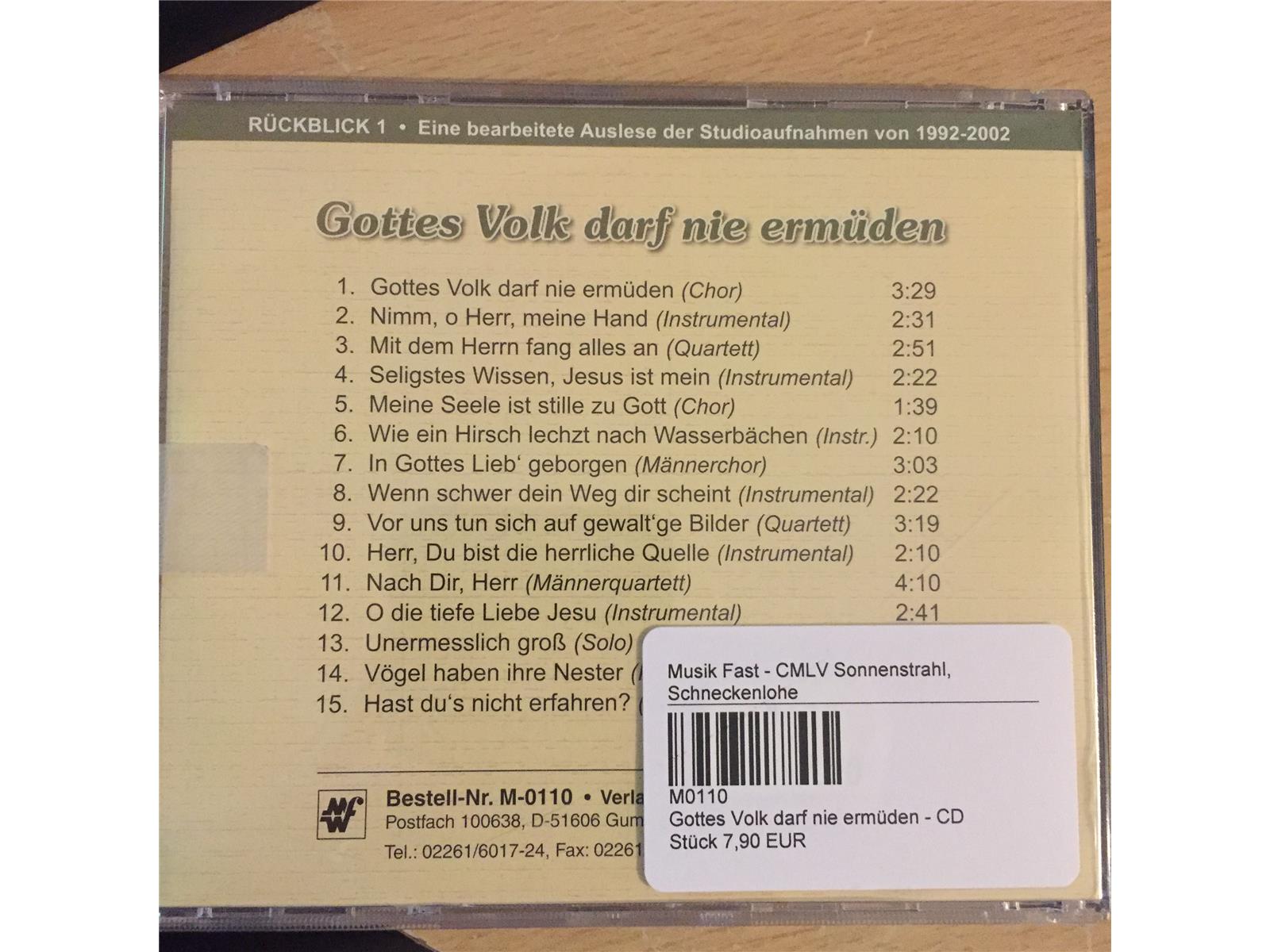 Gottes Volk darf nie ermüden - CD - Auslauf Gottes Volk darf nie ermüden - CD - Auslauf