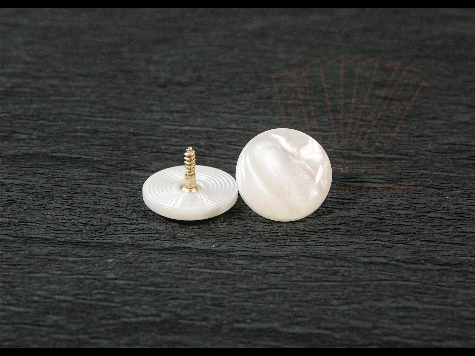 Diskantknopf 17mm Gewinde weiß-perlmutt