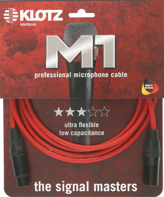 Kabel Mikrofon XLR 3m Klotz M1 rot Kabel Mikrofon XLR 3m Klotz M1 rot