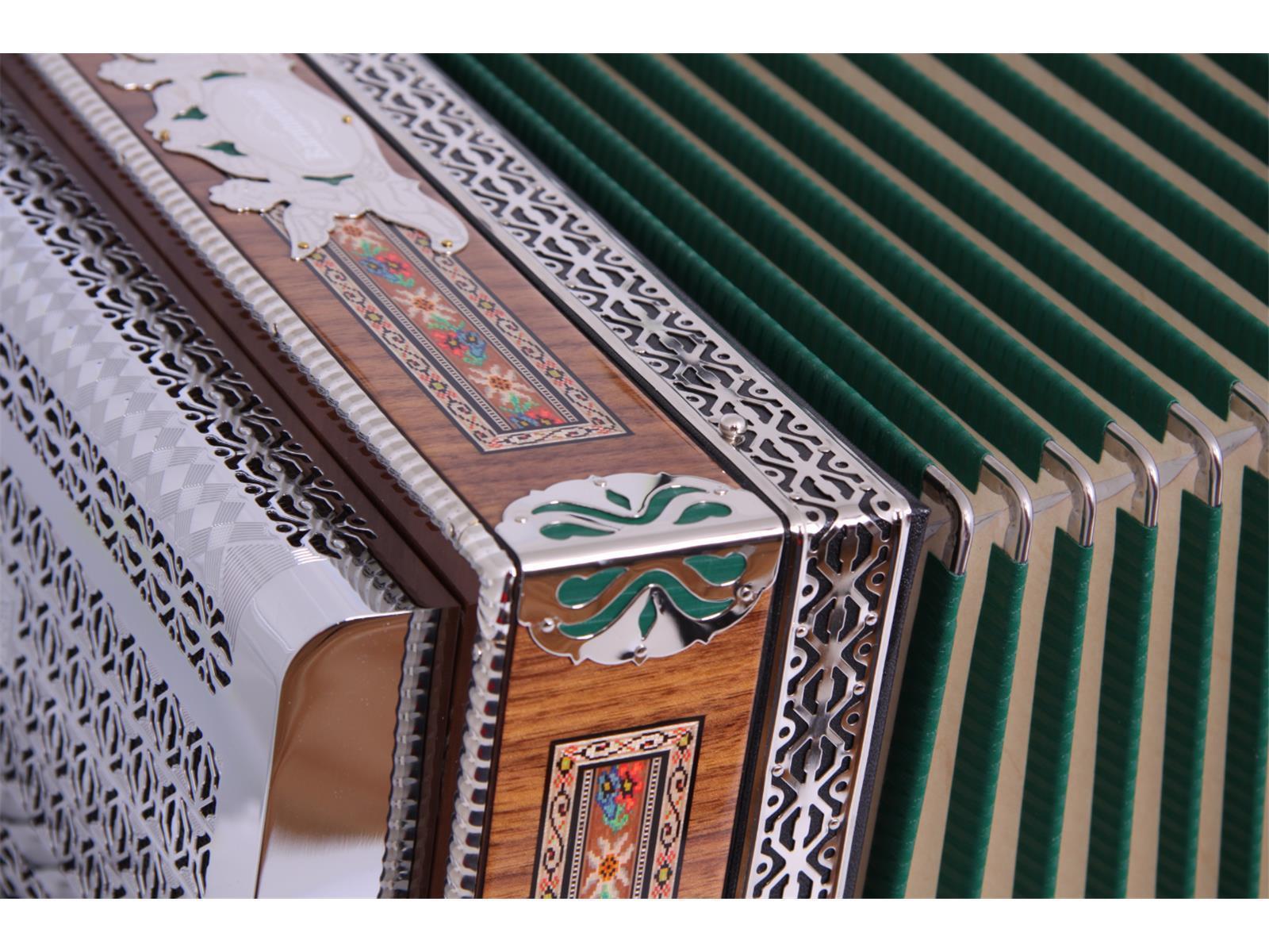 Steirische Harmonika Kärntnerland Edelholz grün C/F/Bb/Eb