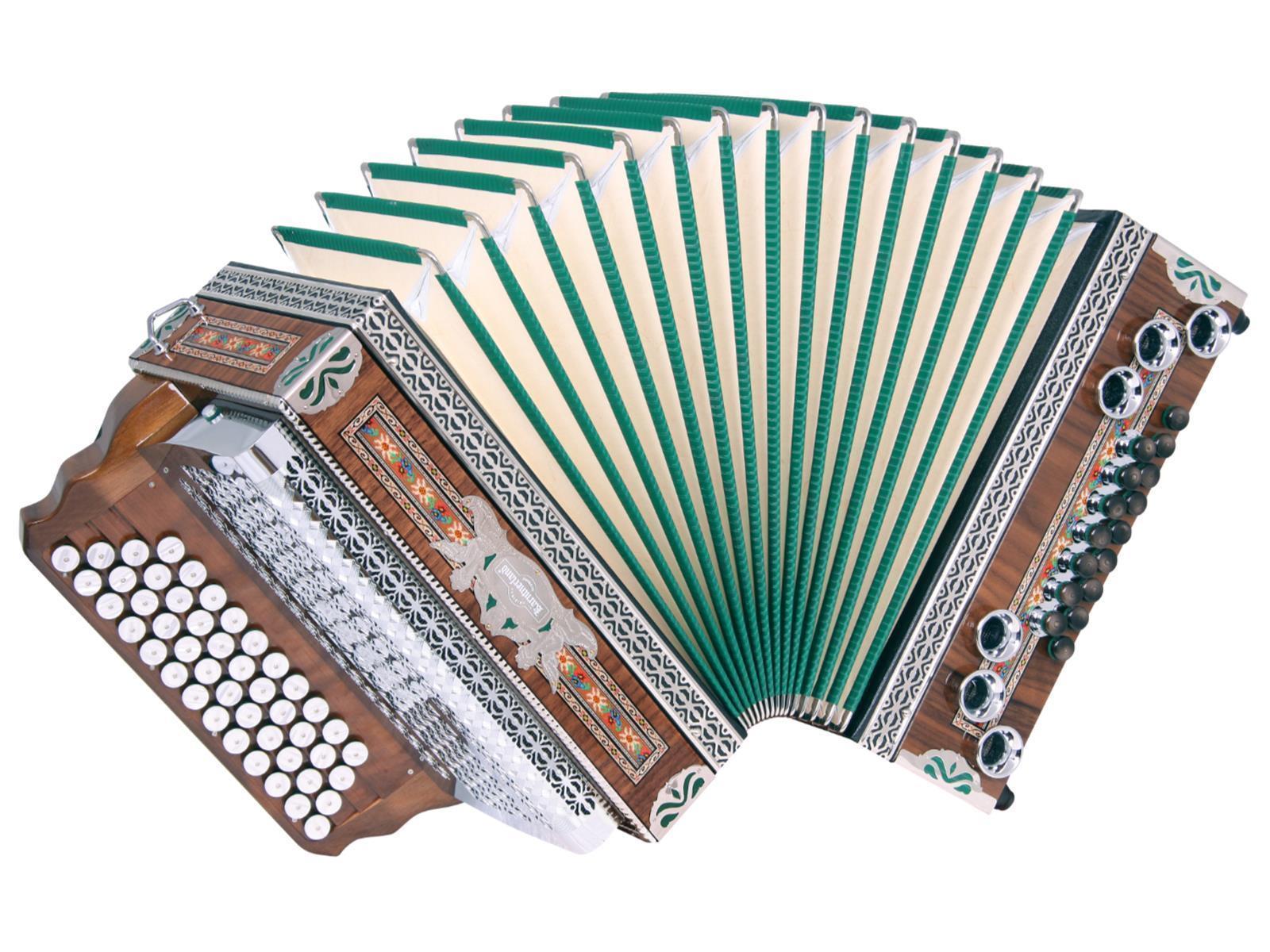 Steirische Harmonika Kärntnerland Edelholz grün Steirische Harmonika Kärntnerland Edelholz grün C/F/Bb/Eb