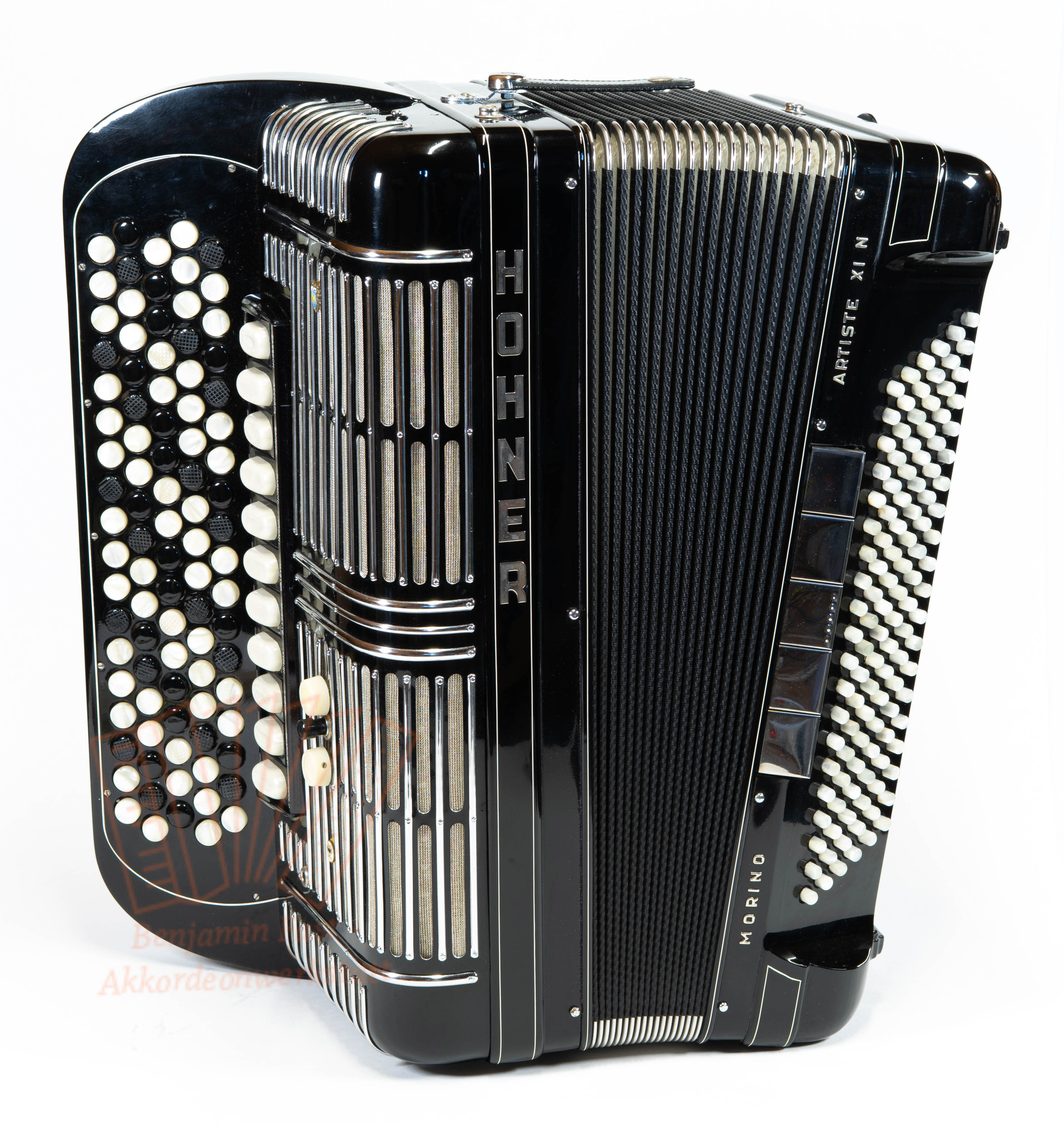 Knopfakkordeon Hohner Artiste XI N B-Griff flach, gebraucht