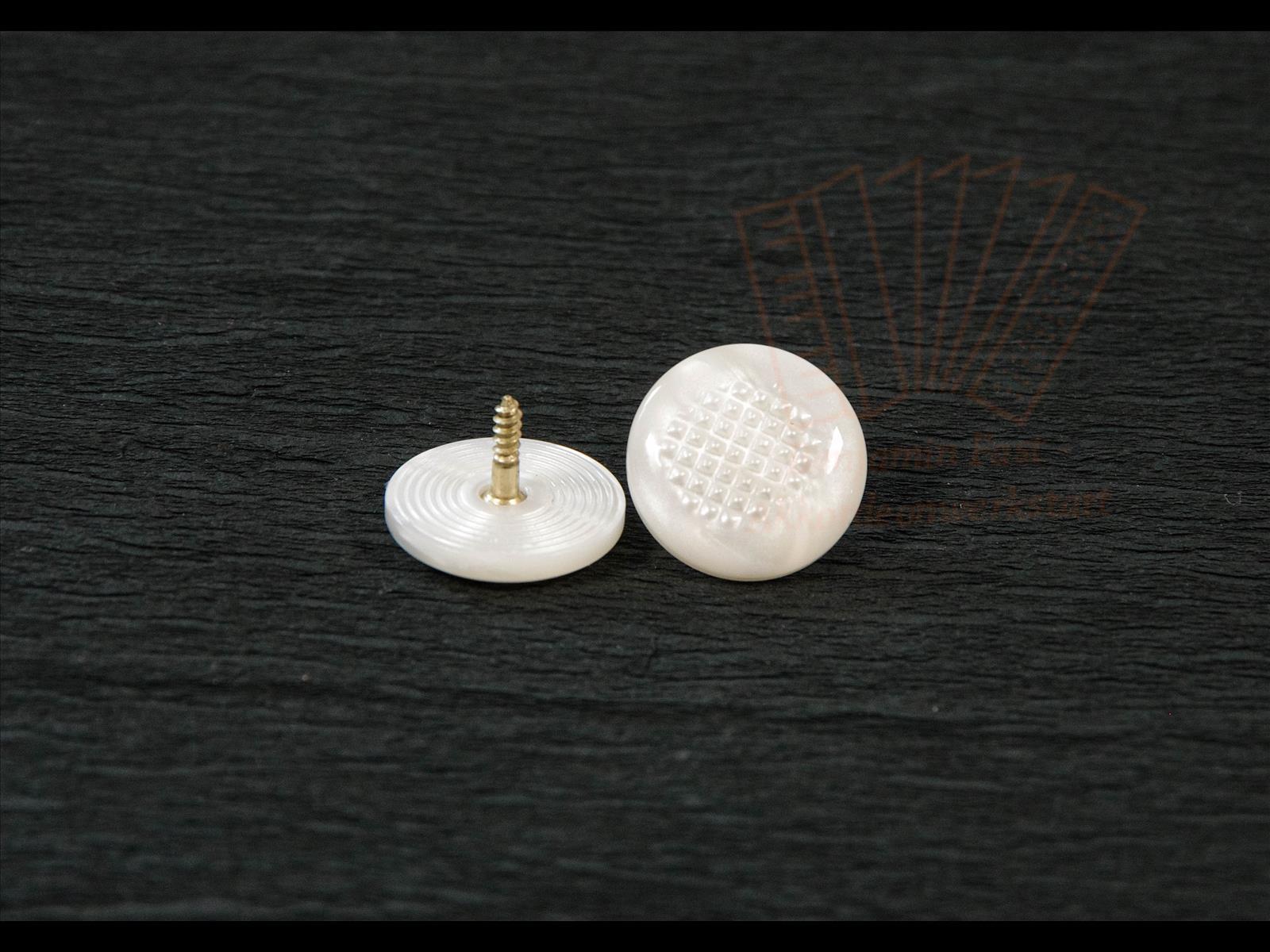 Diskantknopf 17mm Gewinde weiß-perlmutt