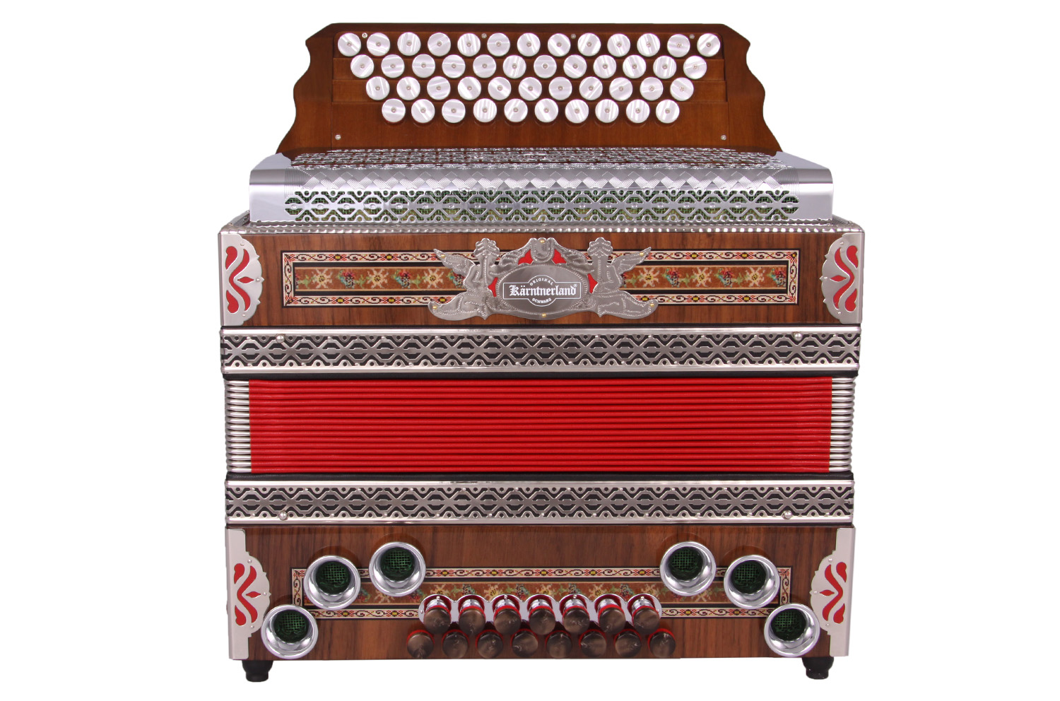 Steirische Harmonika Kärntnerland Edelholz rot Steirische Harmonika Kärntnerland Edelholz rot C/F/Bb/Eb
