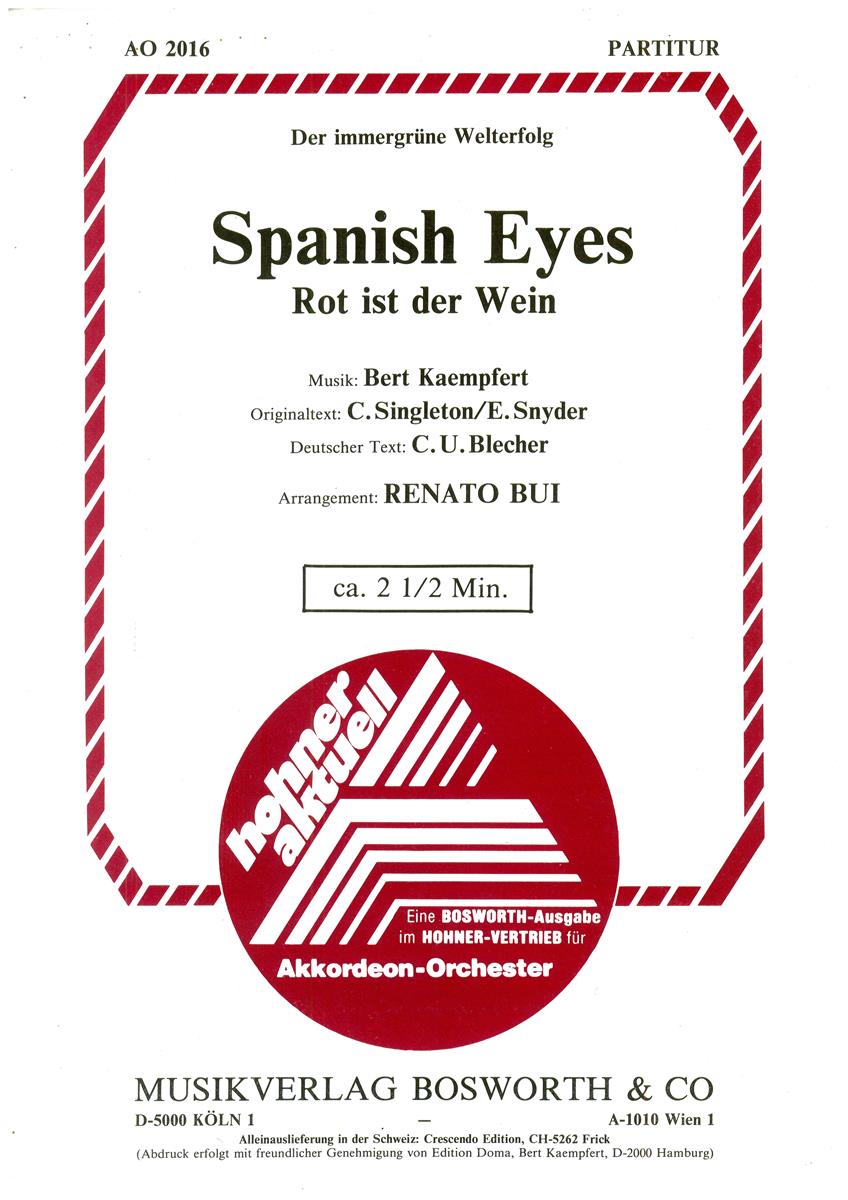 Spanish eyes (Rot ist der Wein) Partitur - Antiquariat Spanish eyes (Rot ist der Wein) Partitur - Antiquariat