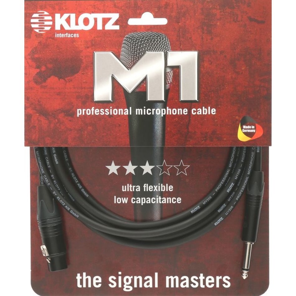 Mikrofonkabel Klotz M1 5m schwarz XLR-Klinke Mikrofonkabel Klotz M1 5m schwarz XLR-Klinke