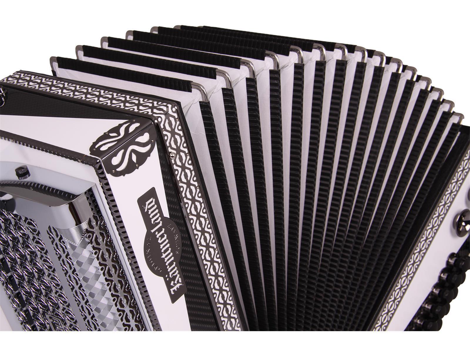 Steirische Harmonika Kärntnerland (Silber) Alpenvision Carbon Weiß C/F/Bb/Eb