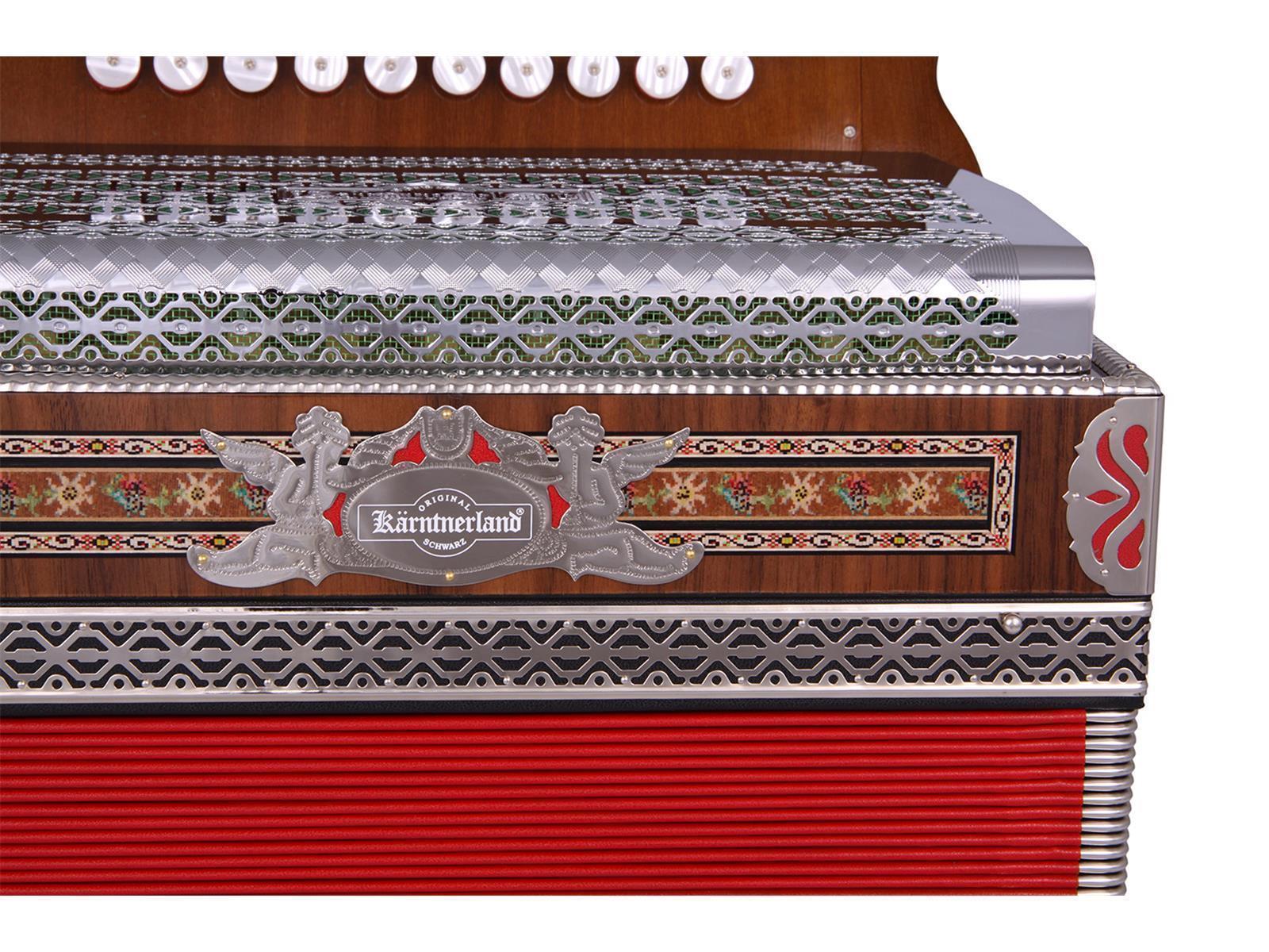 Steirische Harmonika Kärntnerland Edelholz rot Steirische Harmonika Kärntnerland Edelholz rot C/F/Bb/Eb