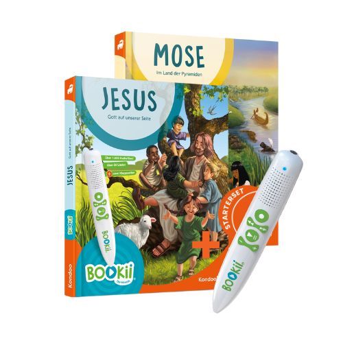 BOOKii Starterset: BOOKii Buch Jesus + BOOKii Buch Mose + BOOKii Hörstift