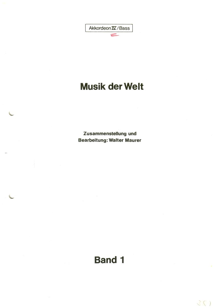 Musik der Welt 1 - 4.Stimme/Bass - Antiquariat Musik der Welt 1 - 4.Stimme/Bass - Antiquariat