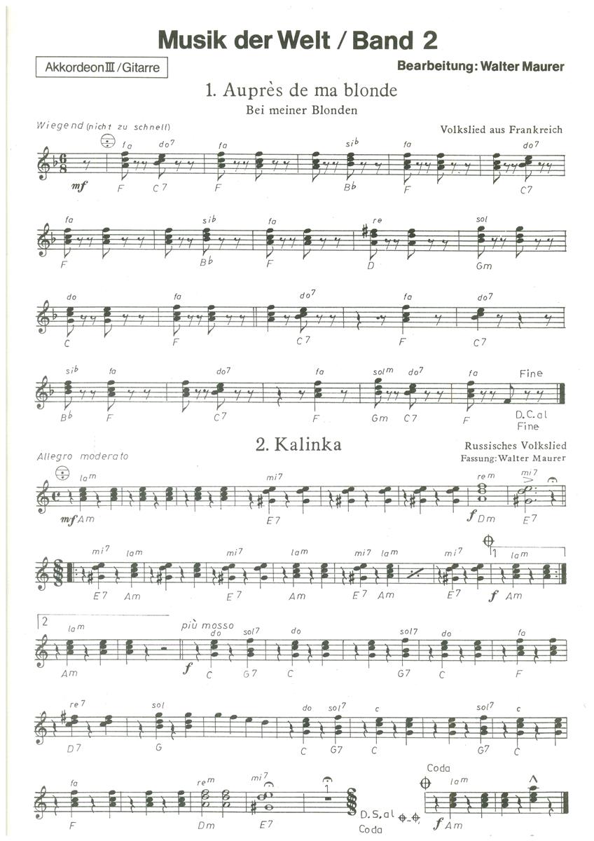 Musik der Welt 2 - 3.Stimme/Gitarre - Antiquariat Musik der Welt 2 - 3.Stimme/Gitarre - Antiquariat