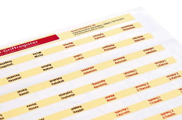 Bibel-Griffregister gelb (ohne Apokryphen)