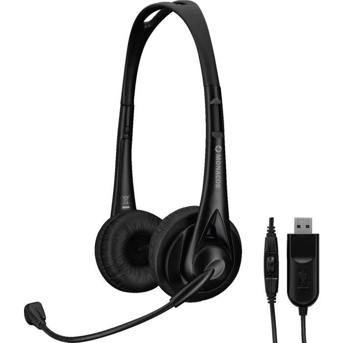 Stereo-Headset BH-010USB Monacor Stereo-Headset BH-010USB Monacor