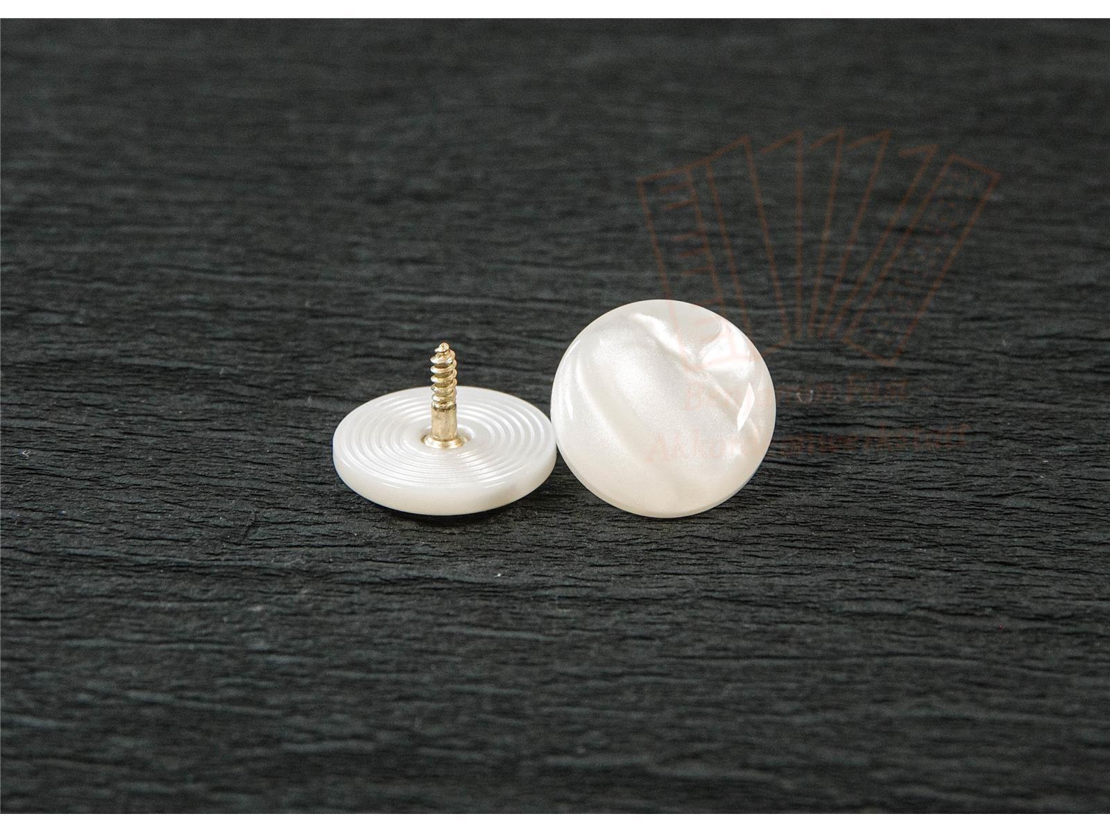 Diskantknopf 15mm Gewinde weiß-perlmutt