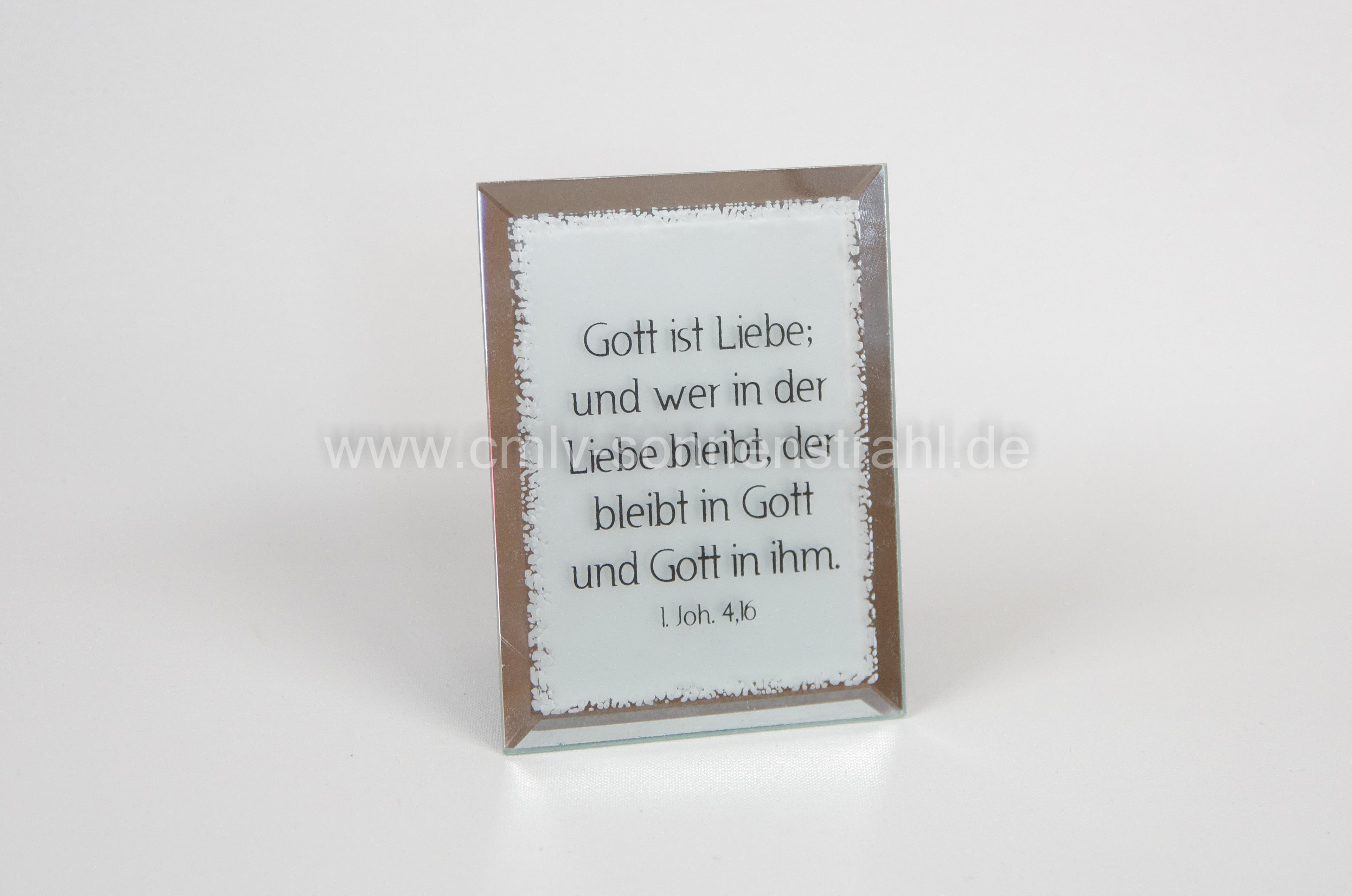 Glasdeko "Gott ist die Liebe..."